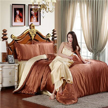 Load image into Gallery viewer, New arrive imetated silk bedding set home textile bed linen set clothing of bed bedcloth soft silky bedding full queen king size