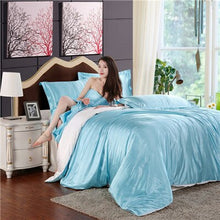 Load image into Gallery viewer, New arrive imetated silk bedding set home textile bed linen set clothing of bed bedcloth soft silky bedding full queen king size
