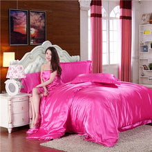 Load image into Gallery viewer, New arrive imetated silk bedding set home textile bed linen set clothing of bed bedcloth soft silky bedding full queen king size