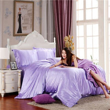 Load image into Gallery viewer, New arrive imetated silk bedding set home textile bed linen set clothing of bed bedcloth soft silky bedding full queen king size