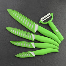 Load image into Gallery viewer, Kitchen Knives with holder 3"fruit 4"utility 5"slicing 6"chef Ceramic knives Accessories set Zirconia White Blade with stand