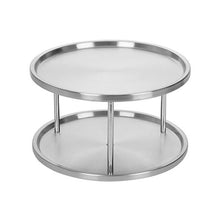 Load image into Gallery viewer, Spice Rack Stainless Steel Organizer Tray 360 Degree Rotating 2-Level Tabletop Stand For Dining Table Kitchen Counters Cabinets