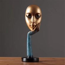 Load image into Gallery viewer, LUDA Modern Human Meditators Abstract Lady Face Character Resin Statues Sculpture Art Crafts Figurine Home Decorative Display