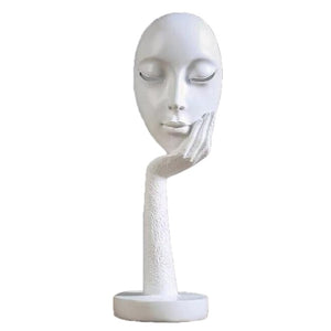 LUDA Modern Human Meditators Abstract Lady Face Character Resin Statues Sculpture Art Crafts Figurine Home Decorative Display