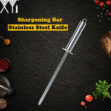 Load image into Gallery viewer, XYj Stainless Steel Kitchen Knife Set Chef Bread Slicing Santoku Utility Paring Knives Stainless Steel Knife Holder Stand