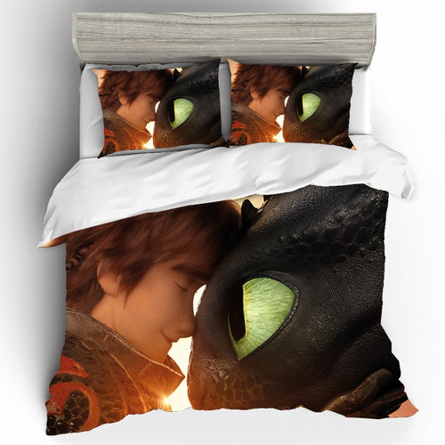 How to Train Your Dragon Movie Printing Bedding Sets Duvet Cover Bed Sheets Pillowcases Bed Linen King Bedding Set Home Textile