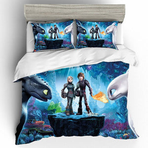 How to Train Your Dragon Movie Printing Bedding Sets Duvet Cover Bed Sheets Pillowcases Bed Linen King Bedding Set Home Textile