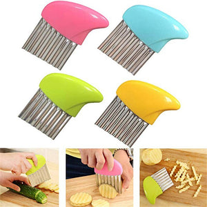 1pc French Fries Cutter Stainless Steel Potato Chips Making Peeler Cut Plastic Handle Vegetable Kitchen Knives Fruit Tool 2019