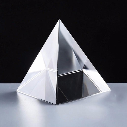 5/6/7/8cm Clear Glass Faux Crystal Pyramid Prism Crafts Home Decor Office Ornament