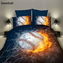 Load image into Gallery viewer, 1 Set 3D Printing 2/3Pcs Sport Series Soft Duvet Pillow Cover Football Basketball Rugby Bedding Sets Bedclothes Boy Gift Textile