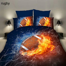 Load image into Gallery viewer, 1 Set 3D Printing 2/3Pcs Sport Series Soft Duvet Pillow Cover Football Basketball Rugby Bedding Sets Bedclothes Boy Gift Textile