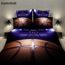 Load image into Gallery viewer, 1 Set 3D Printing 2/3Pcs Sport Series Soft Duvet Pillow Cover Football Basketball Rugby Bedding Sets Bedclothes Boy Gift Textile