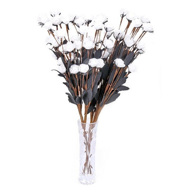 Newly Foam PE 15 Heads/pc Rose Artificial Flowers for Wedding Decor flower arrangement Party Home Decoration Accessories