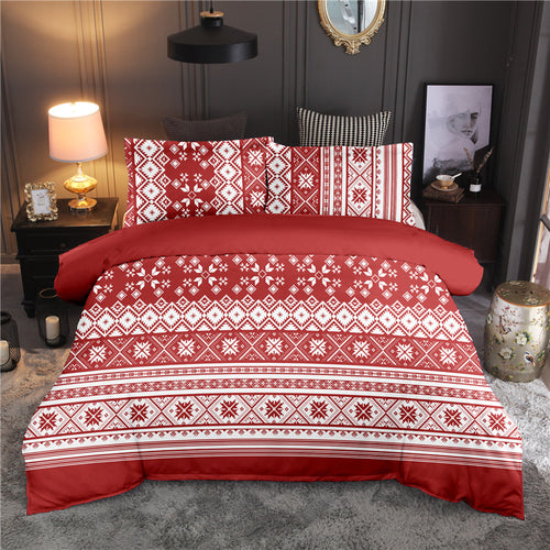 Snowflake Christmas Printing Bedding Set Pillowcase Duvet Cover Set Comforter Cover 2/3 Pcs Bed Linen Home Textile