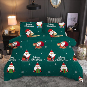 Snowflake Christmas Printing Bedding Set Pillowcase Duvet Cover Set Comforter Cover 2/3 Pcs Bed Linen Home Textile