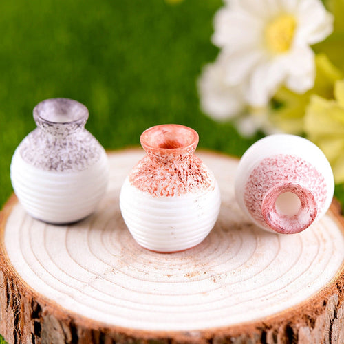 Resin Miniature Small Mouth Vase DIY Craft Accessory Home Garden Decoration Resin vase small ornaments mini crafts decoration