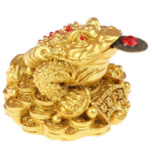 Load image into Gallery viewer, Tabletop Ornaments Lucky Gifts Feng Shui Toad Money LUCKY Fortune Wealth Chinese Golden Frog Toad Coin Home Office Decoration