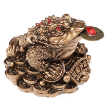 Load image into Gallery viewer, Tabletop Ornaments Lucky Gifts Feng Shui Toad Money LUCKY Fortune Wealth Chinese Golden Frog Toad Coin Home Office Decoration