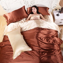 Load image into Gallery viewer, 41HOT! 100% pure satin silk bedding set,Home Textile King size bed set,bedclothes,duvet cover flat sheet pillowcases Wholesale