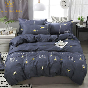 Lanke Cotton Bedding Sets, Home Textile Twin King Queen Size Bed Set Bedclothes with Bed Sheet Comforter set Pillow case