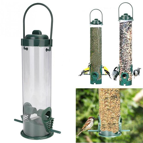 MeterMall Bird Feeders Hanging Type Outdoor Pet Bird Seeds Food Feeder Tree Garden Snacks Bucket Holder Bird Feeder Feed Station