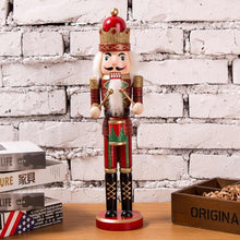 Load image into Gallery viewer, 38cm Wooden Nutcracker Doll Puppet Figurines Soldier Christmas Decor Child Kids Gift Office Ornaments Home Decoration