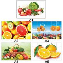 Load image into Gallery viewer, 60*90cm Waterproof Anti-oil Stain Aluminum Foil Sticker Kitchen Cabinet Sticker Fruit Vegetable Pattern Wall Paper Home Decor