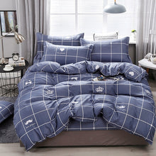 Load image into Gallery viewer, Solstice Home Textile Dark Gray Bedding Set Geometric Plaid Simple Duvet Cover Flat Sheet Pillowcase Adult Teenage Man Bed Linen