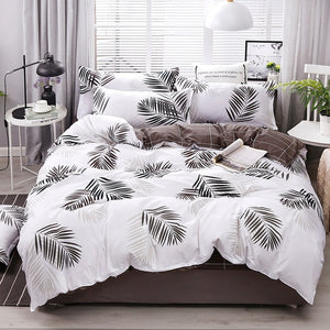 Solstice Home Textile Dark Gray Bedding Set Geometric Plaid Simple Duvet Cover Flat Sheet Pillowcase Adult Teenage Man Bed Linen