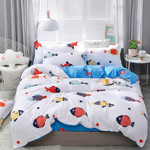 Home Textile Cartoon Happy Family Winter 3/4pcs Child Adult Bedding Set Luxury Comfortable Bedclothes Duvet Cover Bed Linen