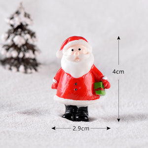 Fairy Garden Toys Santa Claus Snowman Christmas tree Ornaments Small Statue Figurines Crafts Christmas Xmas Home Decoration 1PC