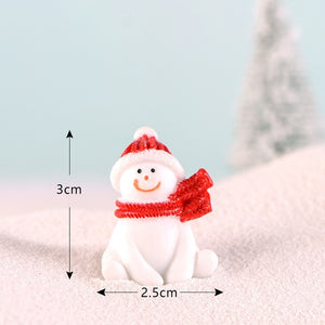 Fairy Garden Toys Santa Claus Snowman Christmas tree Ornaments Small Statue Figurines Crafts Christmas Xmas Home Decoration 1PC