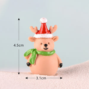 Fairy Garden Toys Santa Claus Snowman Christmas tree Ornaments Small Statue Figurines Crafts Christmas Xmas Home Decoration 1PC