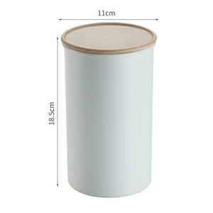 Household Kitchen Storage Container Plastic Airtight Storage Jars Cereal Dispenser Cylindrical Food Sealed Cans Simple Container