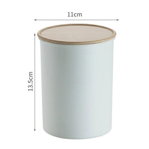 Household Kitchen Storage Container Plastic Airtight Storage Jars Cereal Dispenser Cylindrical Food Sealed Cans Simple Container