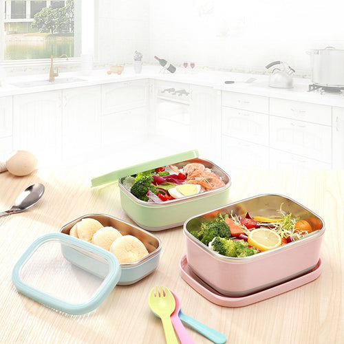 Square Stainless Steel Lunch Box Fresh Keeping Household Sealing Storage Box Leakproof new