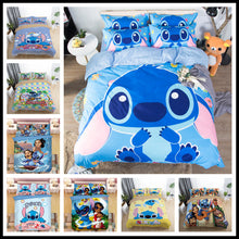 Load image into Gallery viewer, Home Textile Cartoon Stitch Bedding Set Children High Quality Duvet Cover Pillowcases Twin Full Queen King Blue 3d Bedclothes