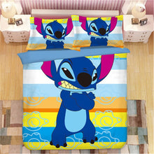 Load image into Gallery viewer, Home Textile Cartoon Stitch Bedding Set Children High Quality Duvet Cover Pillowcases Twin Full Queen King Blue 3d Bedclothes