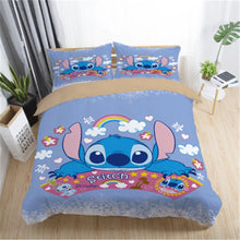 Load image into Gallery viewer, Home Textile Cartoon Stitch Bedding Set Children High Quality Duvet Cover Pillowcases Twin Full Queen King Blue 3d Bedclothes