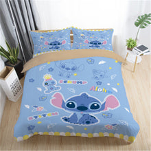 Load image into Gallery viewer, Home Textile Cartoon Stitch Bedding Set Children High Quality Duvet Cover Pillowcases Twin Full Queen King Blue 3d Bedclothes