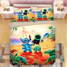 Load image into Gallery viewer, Home Textile Cartoon Stitch Bedding Set Children High Quality Duvet Cover Pillowcases Twin Full Queen King Blue 3d Bedclothes