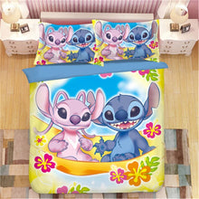 Load image into Gallery viewer, Home Textile Cartoon Stitch Bedding Set Children High Quality Duvet Cover Pillowcases Twin Full Queen King Blue 3d Bedclothes