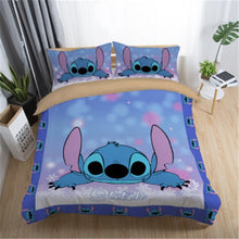 Load image into Gallery viewer, Home Textile Cartoon Stitch Bedding Set Children High Quality Duvet Cover Pillowcases Twin Full Queen King Blue 3d Bedclothes