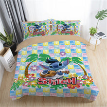 Load image into Gallery viewer, Home Textile Cartoon Stitch Bedding Set Children High Quality Duvet Cover Pillowcases Twin Full Queen King Blue 3d Bedclothes