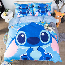 Load image into Gallery viewer, Home Textile Cartoon Stitch Bedding Set Children High Quality Duvet Cover Pillowcases Twin Full Queen King Blue 3d Bedclothes