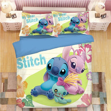 Load image into Gallery viewer, Home Textile Cartoon Stitch Bedding Set Children High Quality Duvet Cover Pillowcases Twin Full Queen King Blue 3d Bedclothes