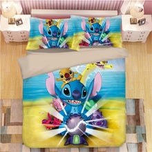 Load image into Gallery viewer, Home Textile Cartoon Stitch Bedding Set Children High Quality Duvet Cover Pillowcases Twin Full Queen King Blue 3d Bedclothes