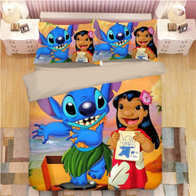 Load image into Gallery viewer, Home Textile Cartoon Stitch Bedding Set Children High Quality Duvet Cover Pillowcases Twin Full Queen King Blue 3d Bedclothes