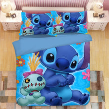 Load image into Gallery viewer, Home Textile Cartoon Stitch Bedding Set Children High Quality Duvet Cover Pillowcases Twin Full Queen King Blue 3d Bedclothes