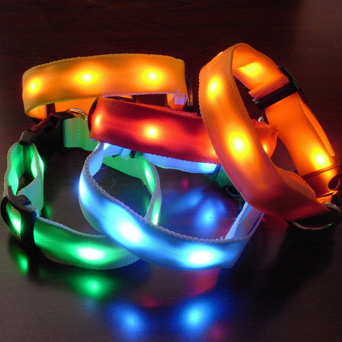 USB Rechargable LED Dog Collar Luminous Pet Products Safety  Flashing Glow Necklace Pet Accessories Night Safety For Dog Walking